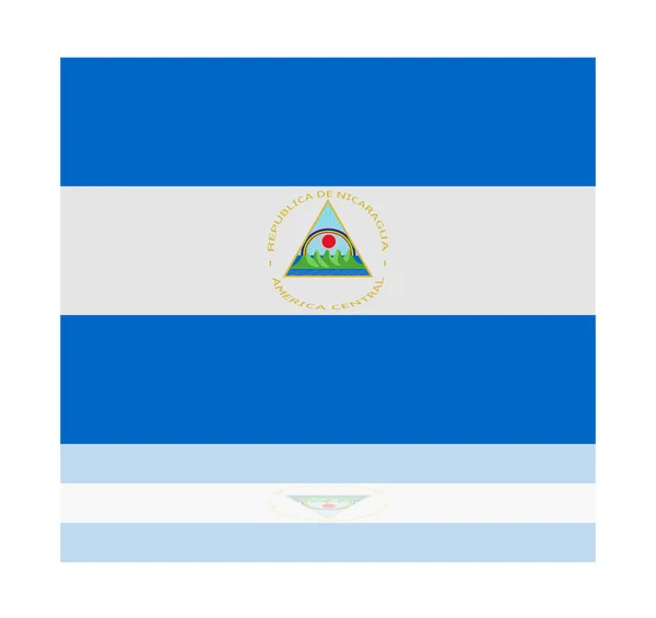 Bandera de reflexión nicaragua — Vector de stock
