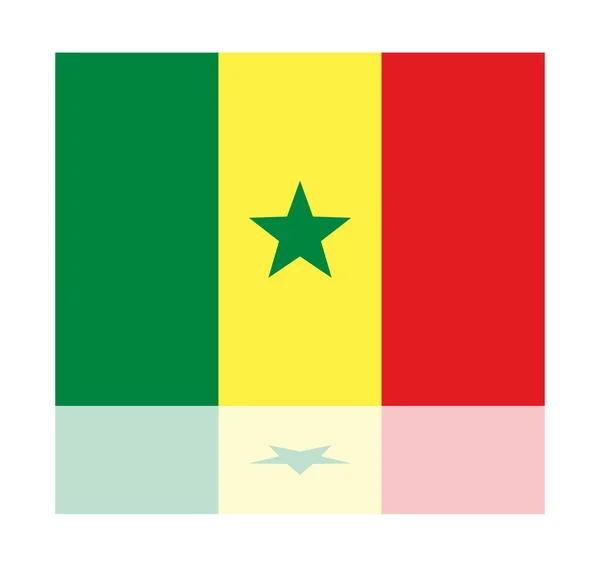 Reflection flag senegal — Stock Vector