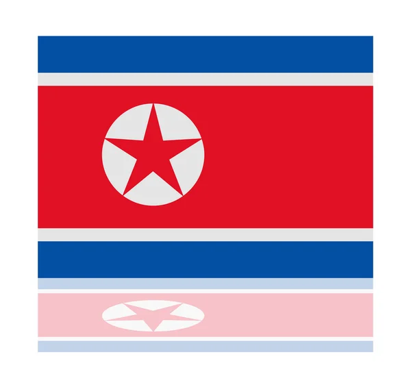 Reflection flag north korea — Stock Vector