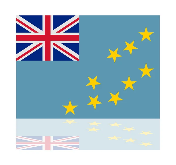 Bandera de reflexión tuvalu — Vector de stock