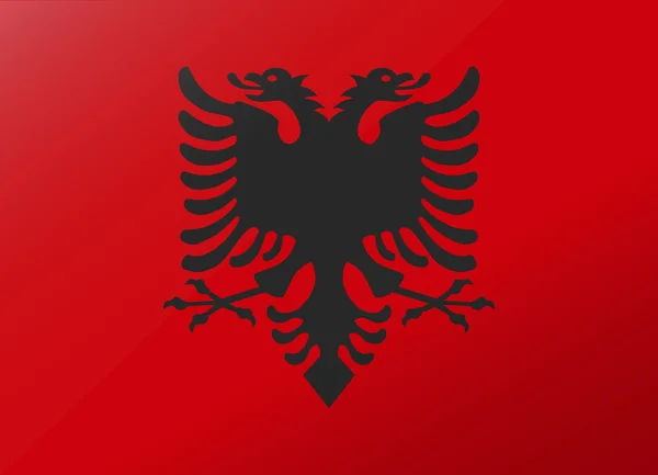 Reflectie vlag Albanië — Stockvector