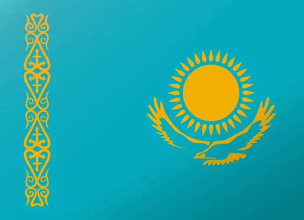 Reflection flag kazakhstan — Stock Vector