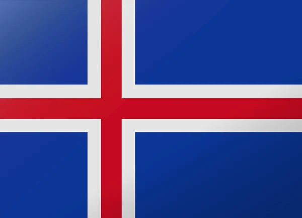 Reflectie vlag IJsland — Stockvector