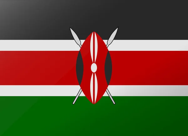 Bandeira de reflexão kenya — Vetor de Stock