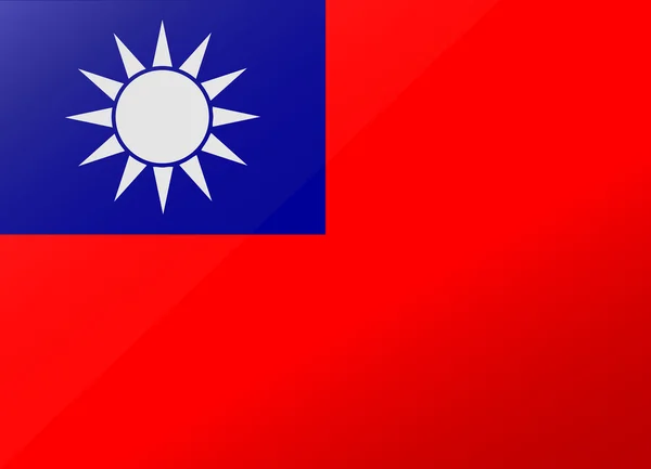 Bandera de reflexión taiwan — Vector de stock