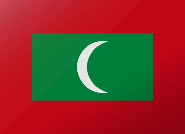 Bandera de reflexión maldivas — Vector de stock