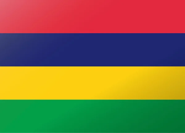 Reflection flag mauritius — Stock Vector