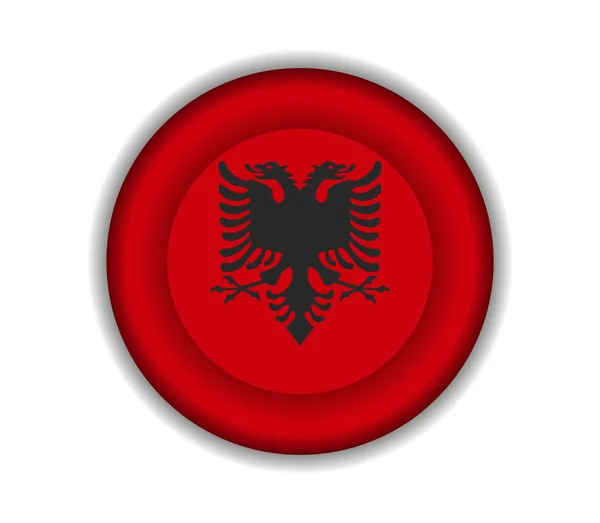 Knop vlaggen Albanië — Stockvector