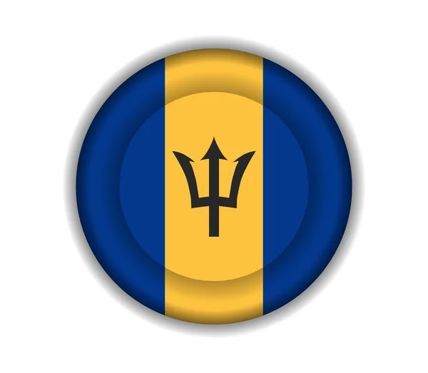 Przycisk flagi Barbadosu — Wektor stockowy