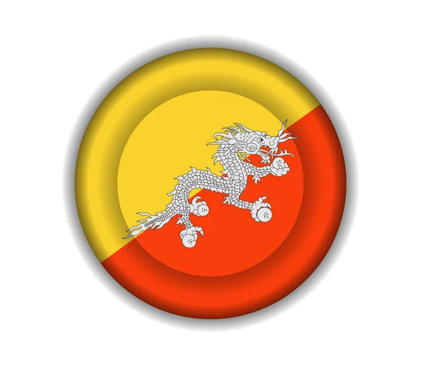 Drapeaux boutons bhoutan — Image vectorielle