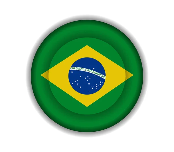 按钮标志巴西 — 图库矢量图片