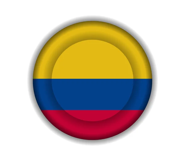 Button flags colombia — Stock Vector