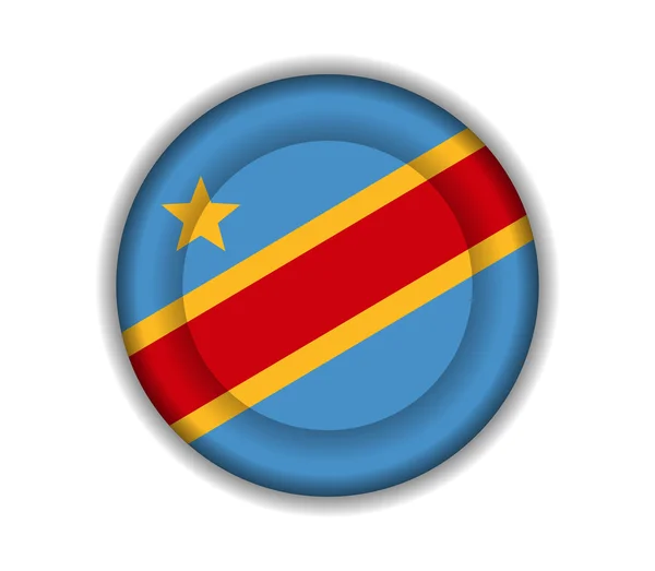 Banderas de botón congo — Vector de stock