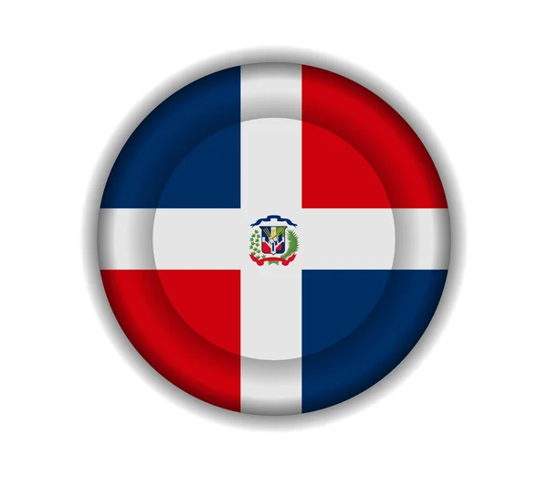 Button flags dominican rep — Stock Vector