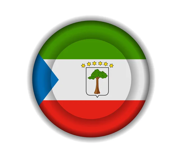 Banderas botón guinea ecuatorial — Vector de stock