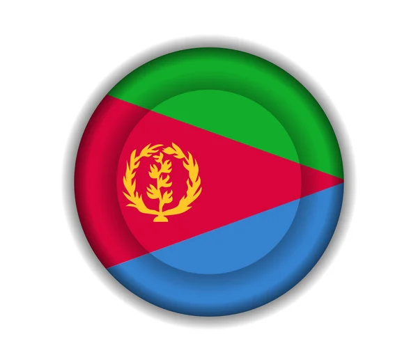Button flags eritrea — Stock Vector