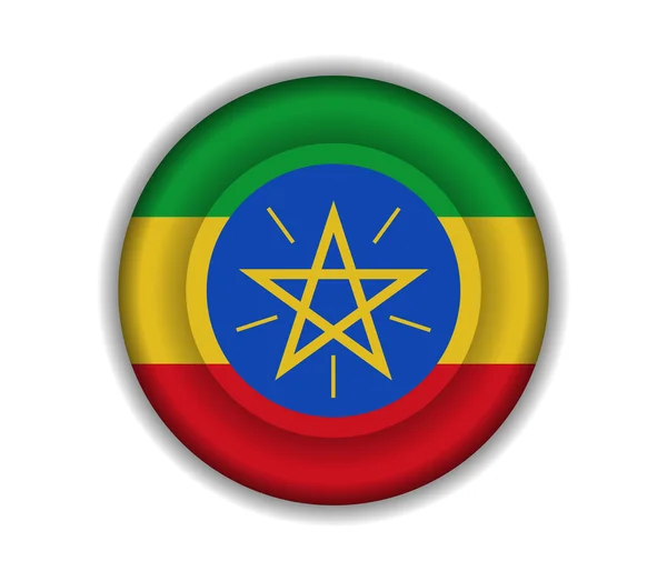 Drapeaux bouton ethiopie — Image vectorielle