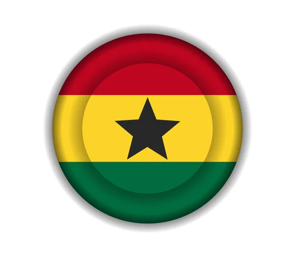 Banderas de botón ghana — Vector de stock