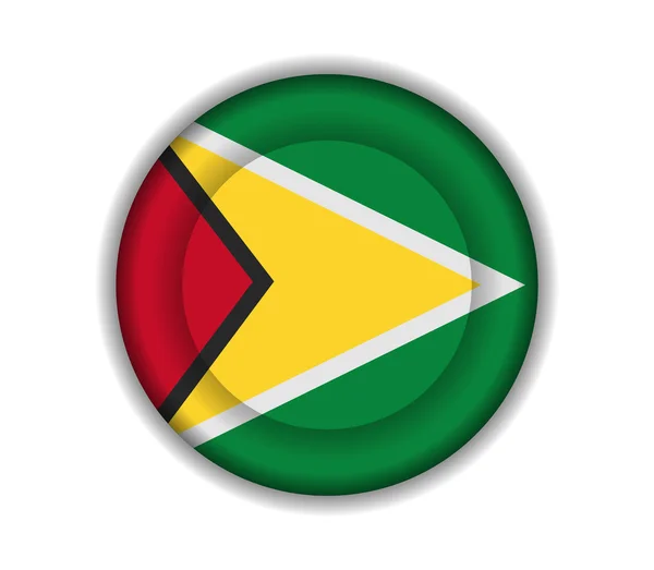 Knop vlaggen guyana — Stockvector