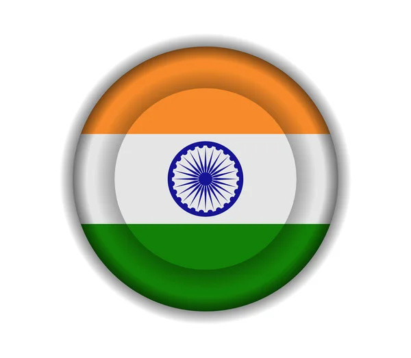 Düğme Hindistan bayraklar — Stok Vektör