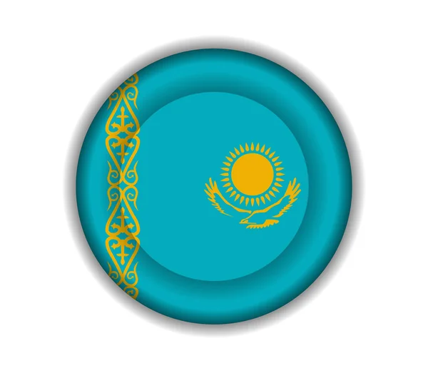 Кнопка прапорів Казахстану — стоковий вектор