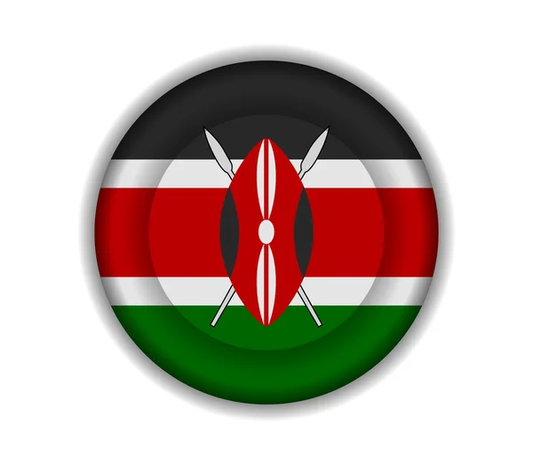 Bandiere a bottone kenya — Vettoriale Stock