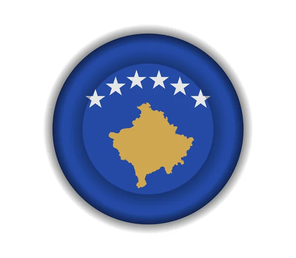 Button flags kosovo — Stock Vector