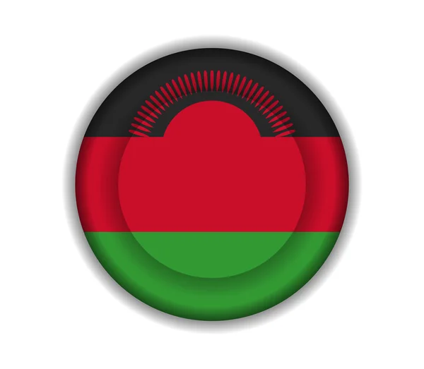 Banderas de botón malawi — Vector de stock