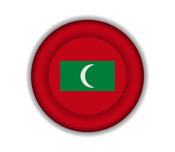Tlačítko označí Maledivy — Stockový vektor