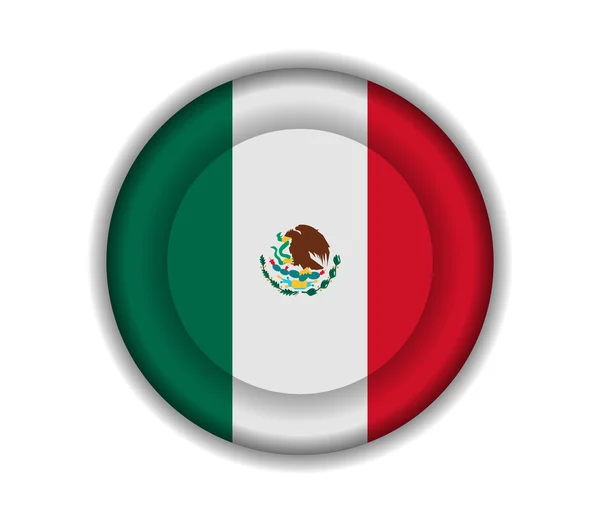 Banderas de botón México — Vector de stock