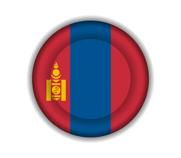 Bandeiras de botão mongólia — Vetor de Stock