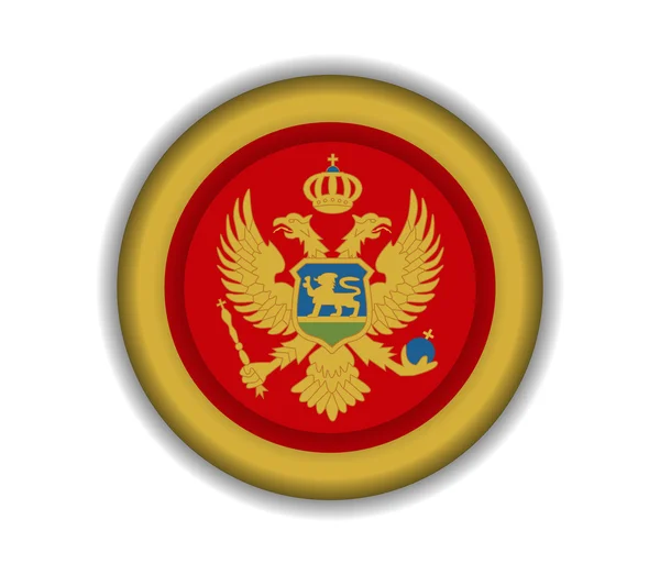 Кнопка флаги montenegro — стоковый вектор