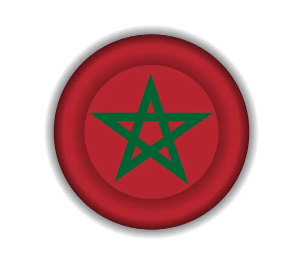 Przycisk flagi Maroko — Wektor stockowy