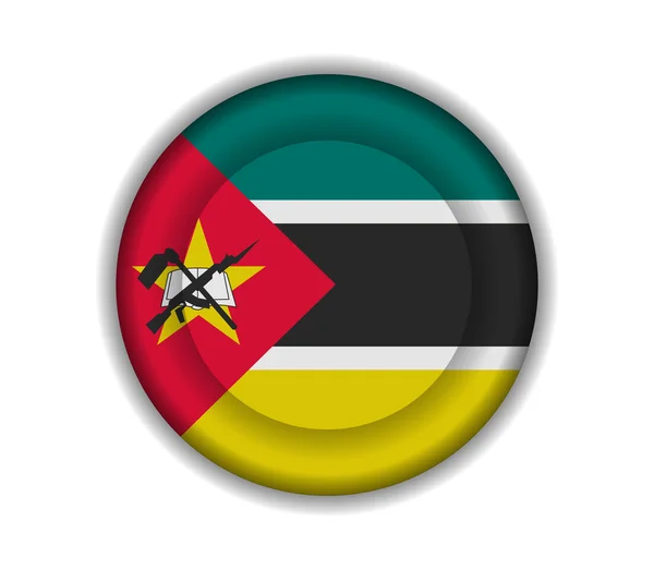 Button flags mozambique — Stock Vector