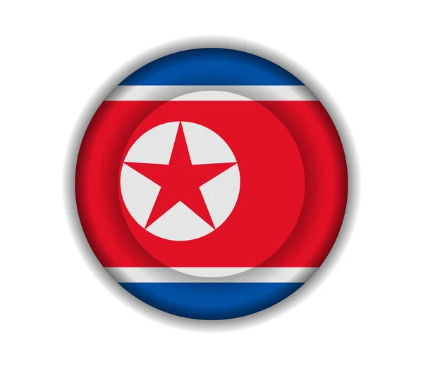 Button flags north korea — Stock Vector