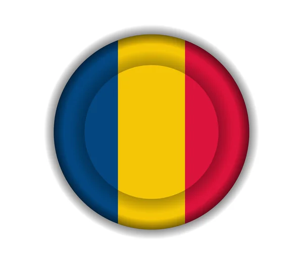 Drapeaux bouton roumanie — Image vectorielle