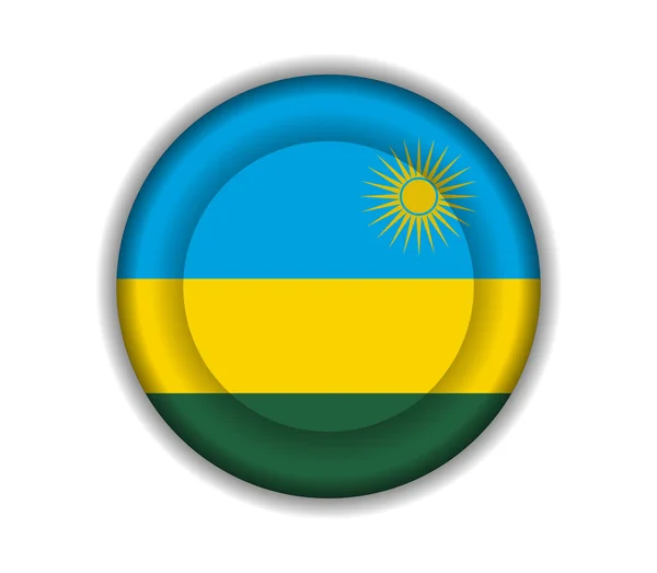 Knop vlaggen rwanda — Stockvector