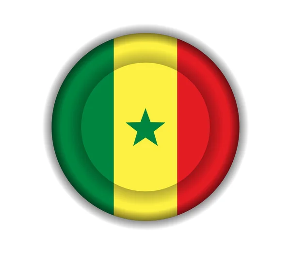 Button flags senegal — Stock Vector