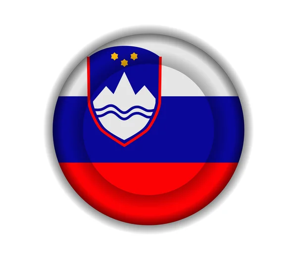 Кнопка флаги slovenia — стоковый вектор