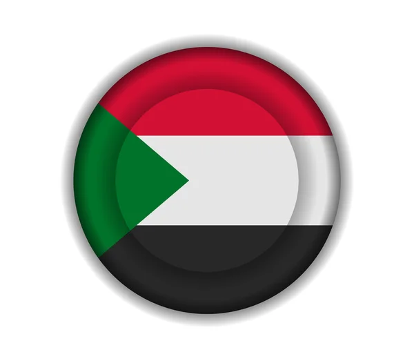 Banderas botón sudan — Vector de stock