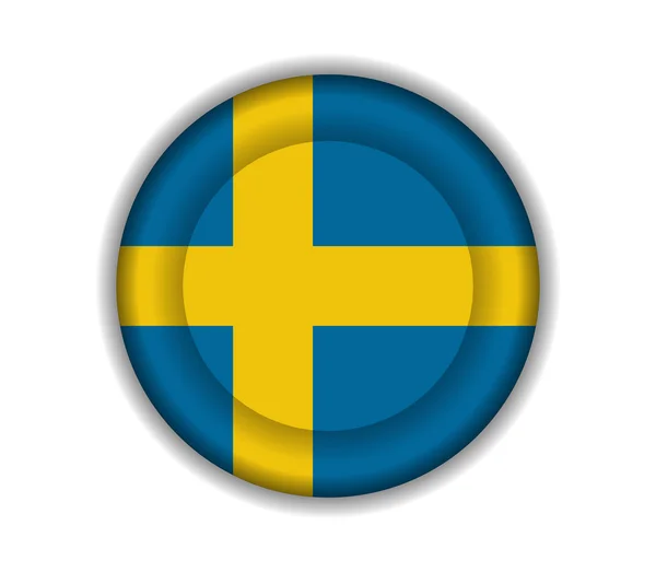 Button flags sweden — Stock Vector