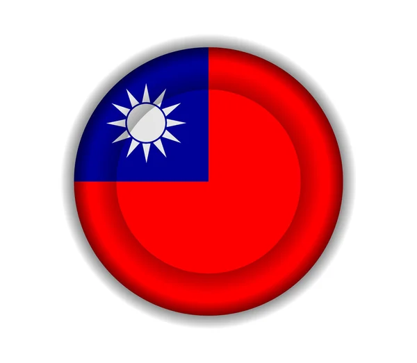 Düğme Tayvan bayraklar — Stok Vektör