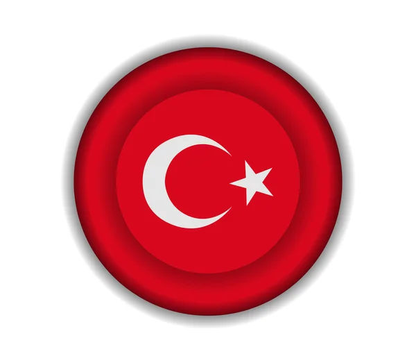 Button flags turkey — Stock Vector