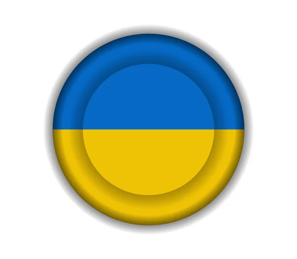 Drapeaux bouton ukraine — Image vectorielle