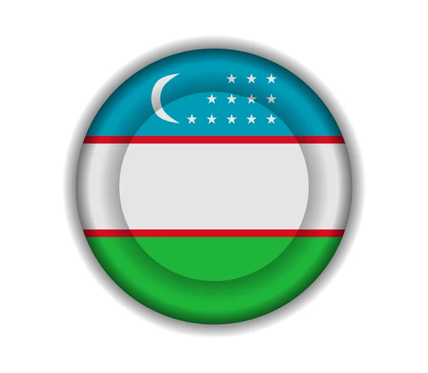 Button flags uzbekistan — Stock Vector