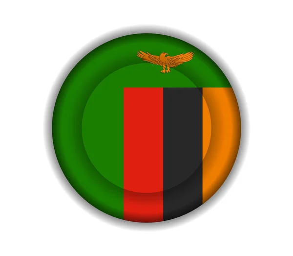 Drapeaux bouton zambia — Image vectorielle