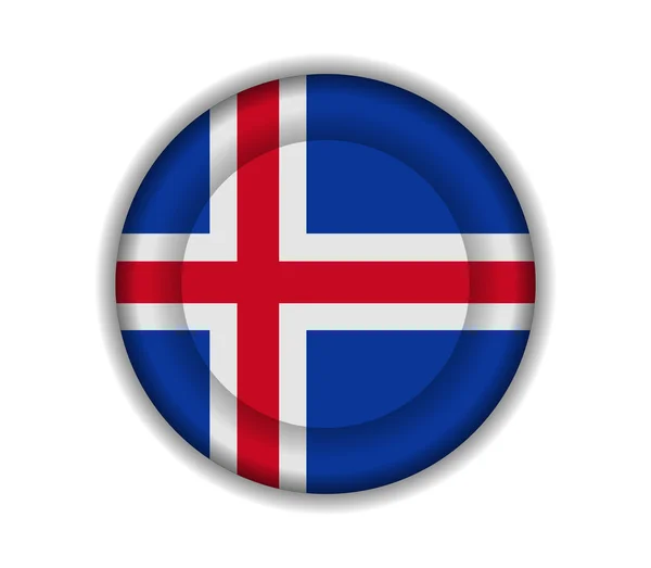 Button flags iceland — Stock Vector
