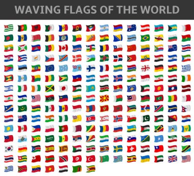 waving flags of the world clipart