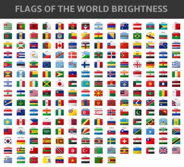 flags of the world brightness clipart
