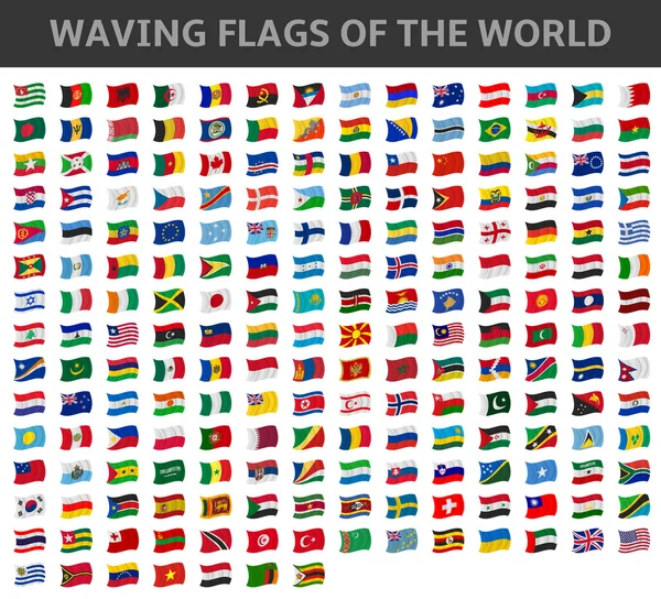 Waving flags of the world — Stockový vektor